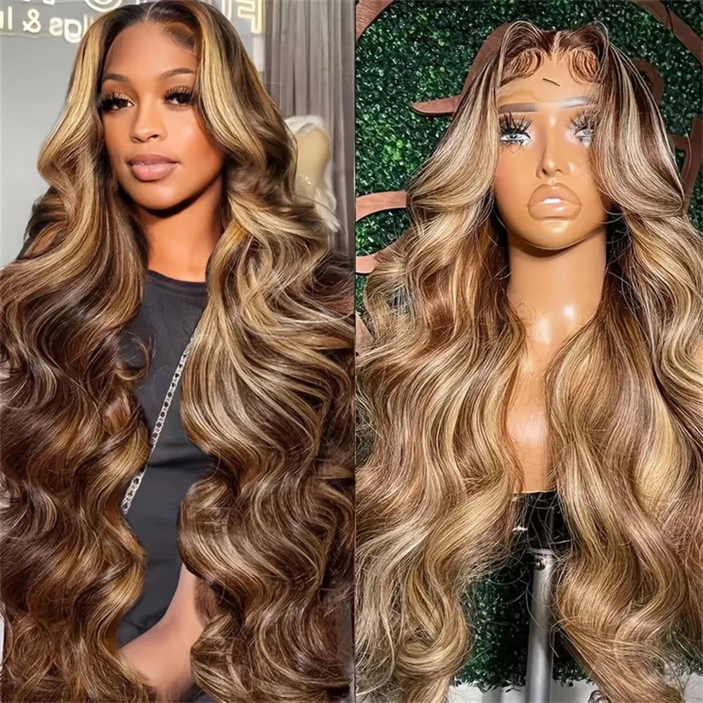 Highlight Ombre 4/27 Lace Front Wig | Honey Blonde Body Wave | Pre-Plucked Baby Hair | HD Lace | 200% Density