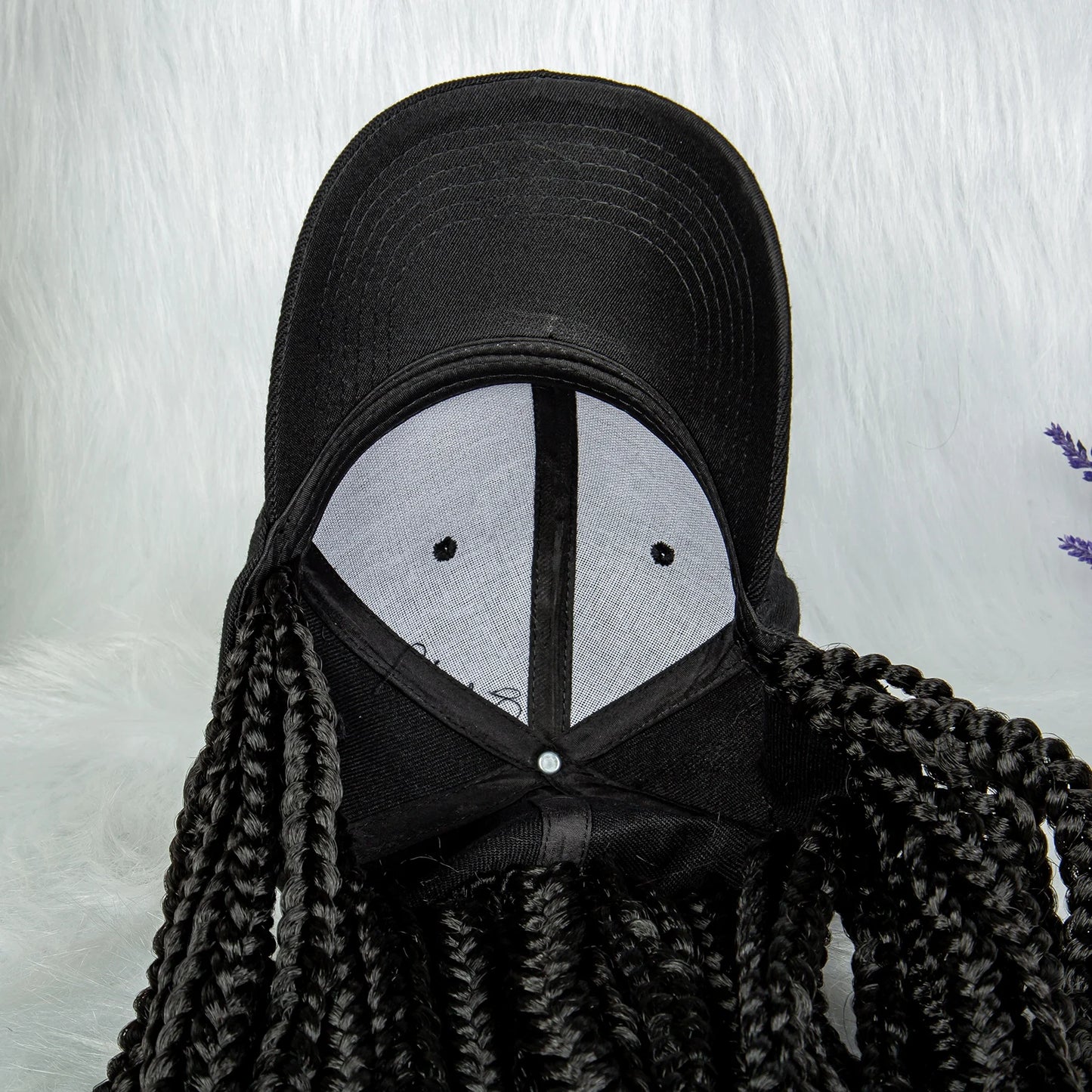 20" Box Braids Baseball Cap Wig | Afro Black Women | Adjustable Hat Wig Luxegan