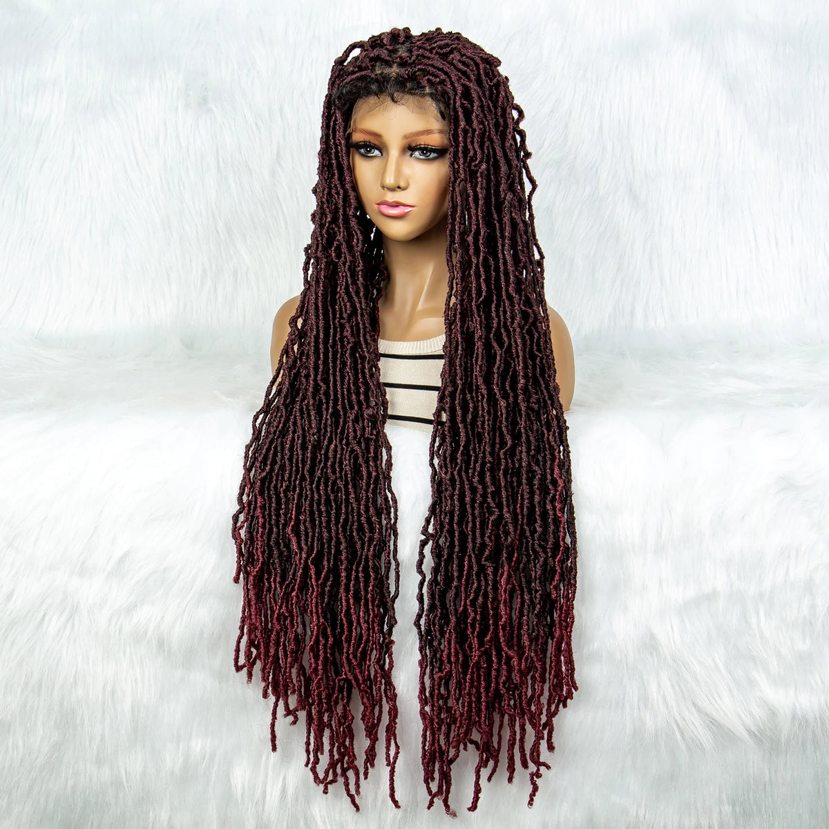 Pink & Blue Braided Wig | Full Lace Butterfly Locs & Dreadlocks