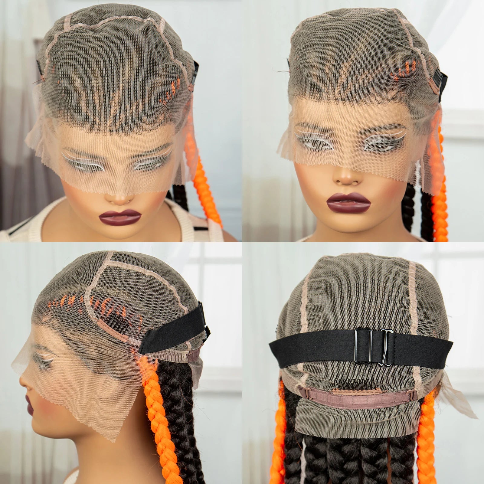 Natural Afro Kinky Curly Cornrow Braids Wig | Full Lace | Baby Hair Luxegan