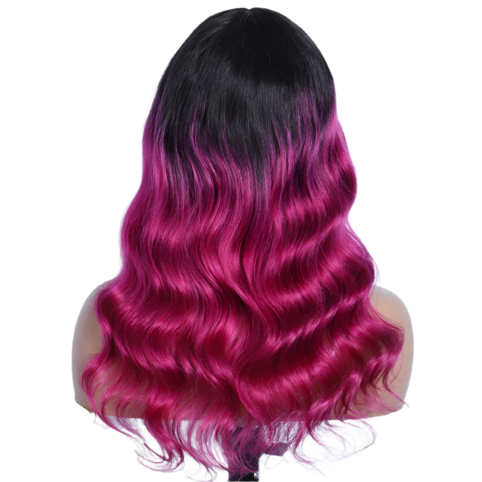 22" Body Wave Wig with Bangs | Full Machine Made Brazilian Virgin Remy Human Hair Luxegan