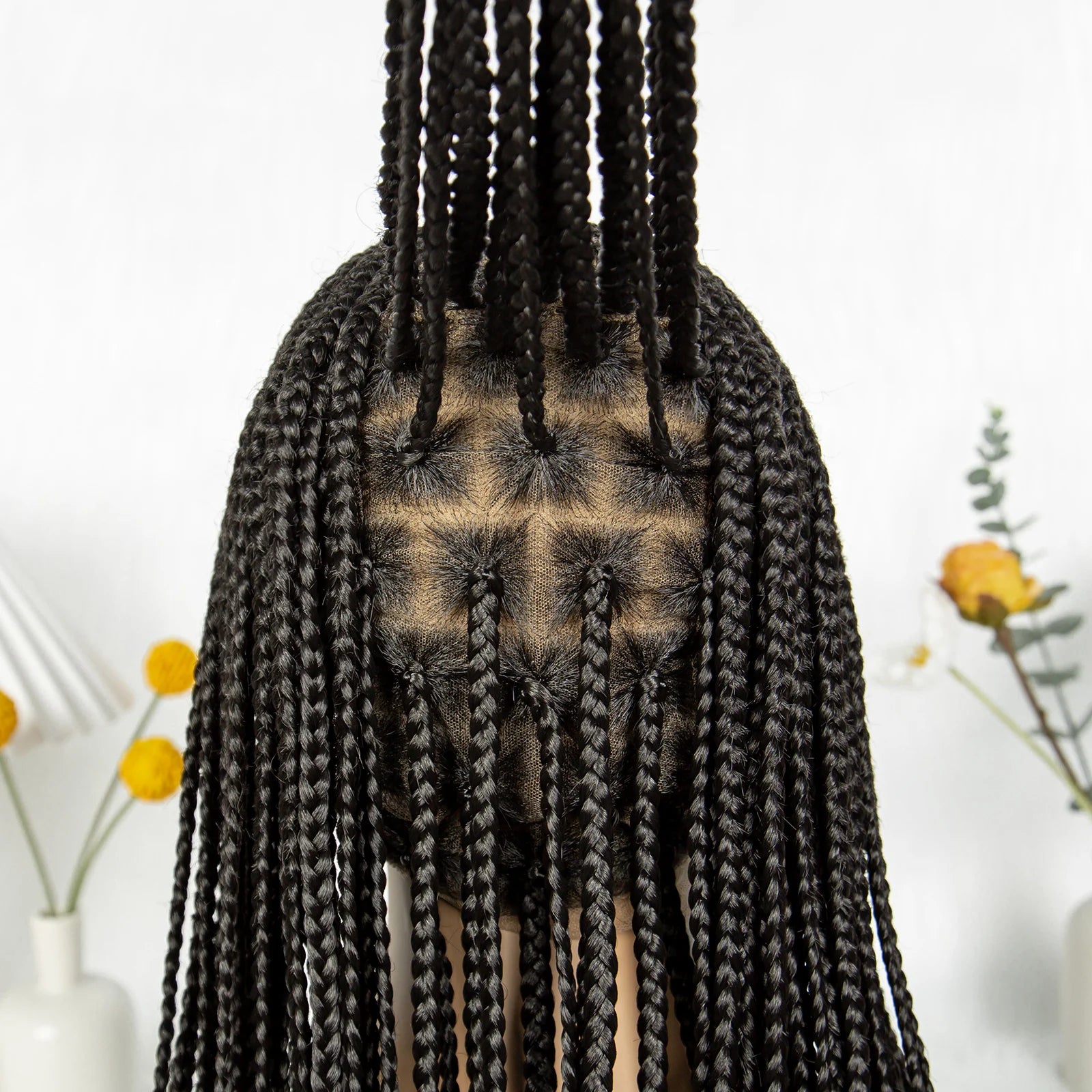 Long Black Twisted Dreadlocks Wig | Transparent Full Lace Front Luxegan