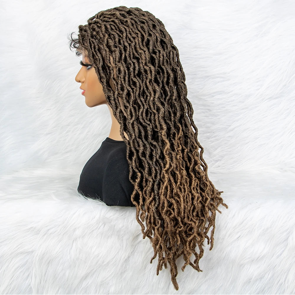 HD Transparent Lace Braided Wig with Lambswool Curls Luxegan
