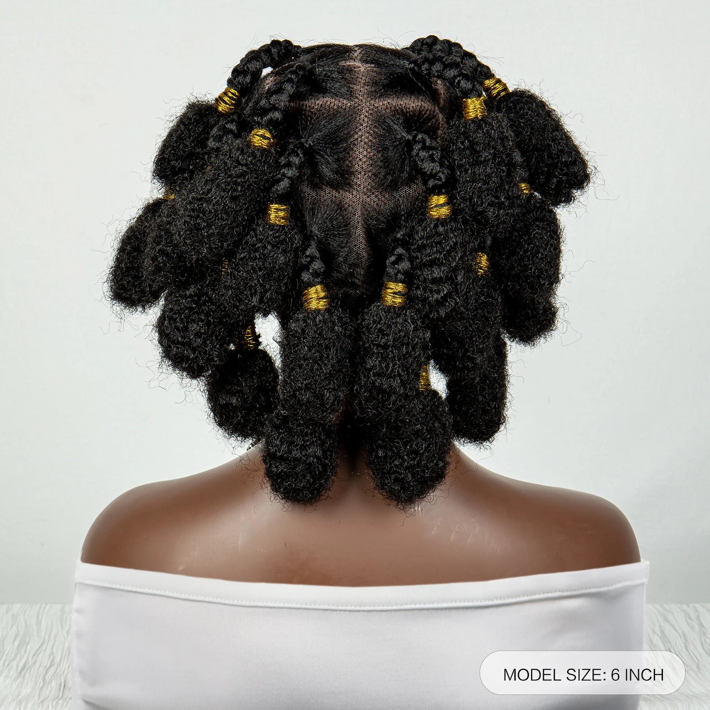 Handmade Bantu Knots Braided Wig | Short Knotless Braids | Full Lace Wig with Baby Hair | Synthetic Braiding Wig for Black Women