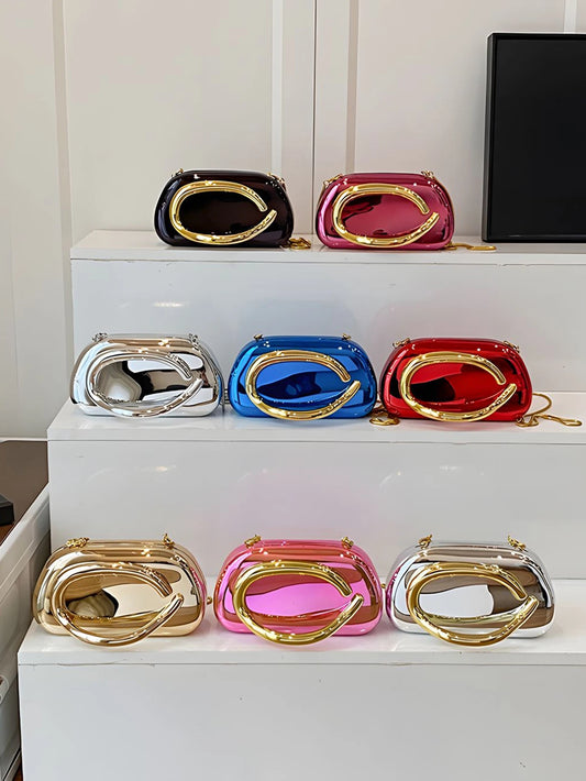 Fashion Elegant Metal Closure Box Crossbody | Sophisticated Acrylic Evening Bag for Women | Elegant Wedding Mini Ladies Wallet | Luxury Box-Shaped Party Purse & Compact Clutch (Model WY4316) Luxegan