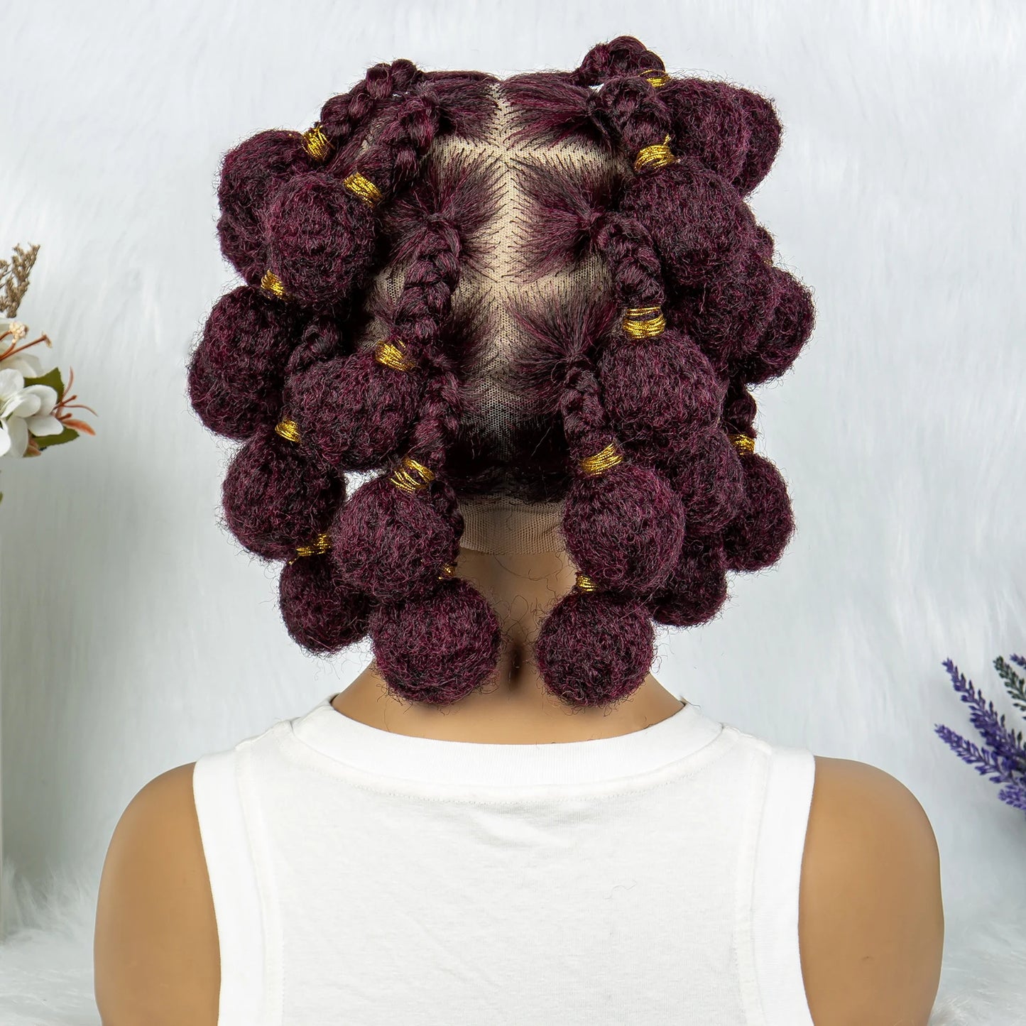 New Style Bantu Knot Knotless Box Braids HD Full Lace Wig | Synthetic Braided Wig for Black Women Luxegan