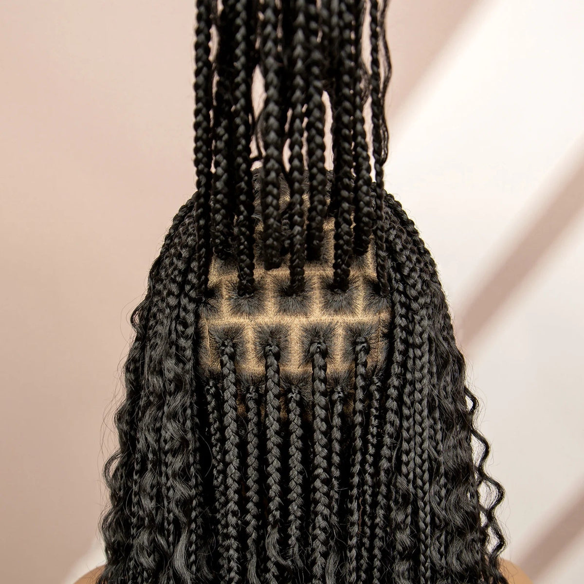 Synthetic Full Lace Bohemian Box Braided Wigs with Baby Hair Boho Box Braided Wigs Curly Hair Full Lace Front Wigs Luxegan