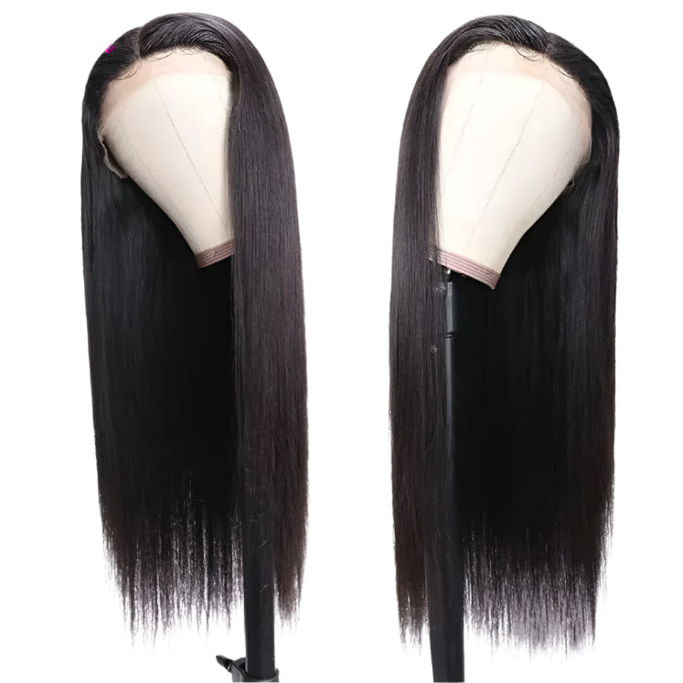 13x6 Lace Frontal Human Hair Wig | Straight Brazilian Remy Hair | Natural Black | 150%/180% Density | Pre-Plucked