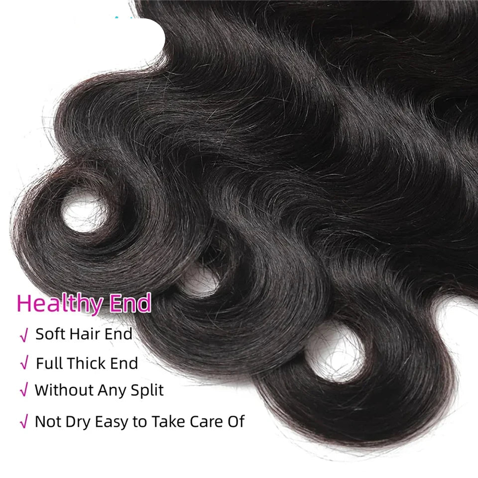 Brazilian Body Wave Remy Hair Bundles | 1-3 Pcs 10"-32" Human Hair Extensions Luxegan