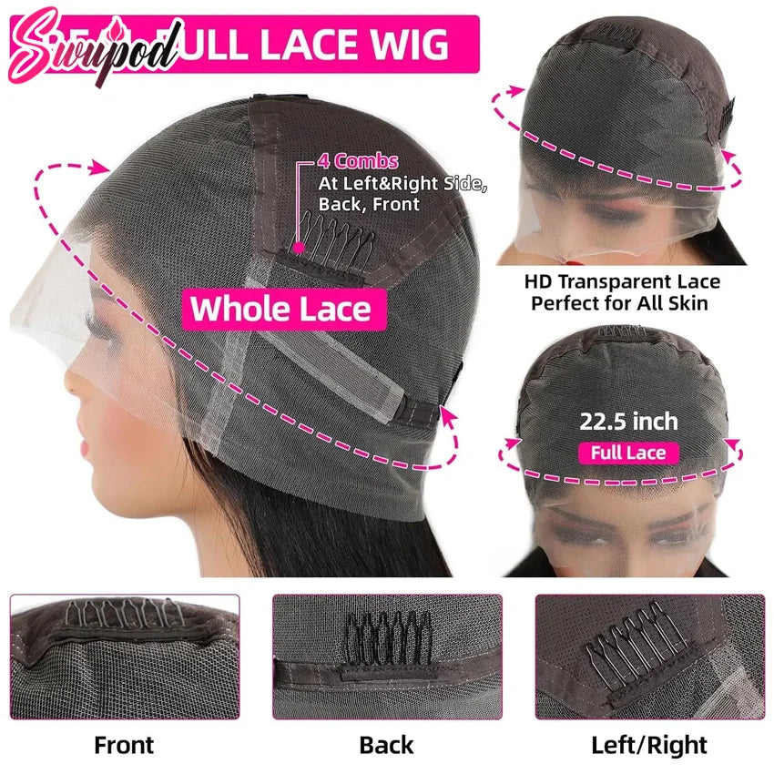 360 & 13x4/13x6 HD Lace Front Wig | Bone Straight | Brazilian Remy Hair | Transparent Lace Luxegan