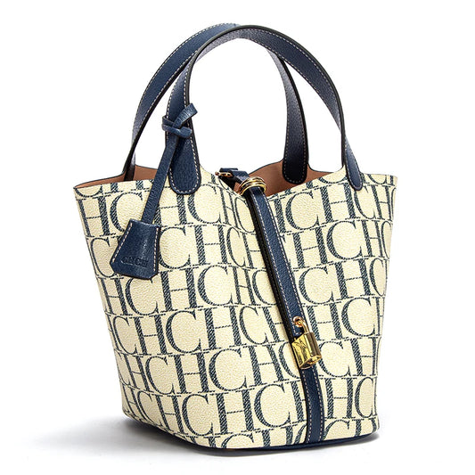 Classic Fashion Letter Design Women’s Tote Bag | Large Capacity Business Bucket Handbag | Versatile Casual PVC Shoulder Bag | Designer-Inspired Trendy Daily Tote (Model CO1C2021) Luxegan
