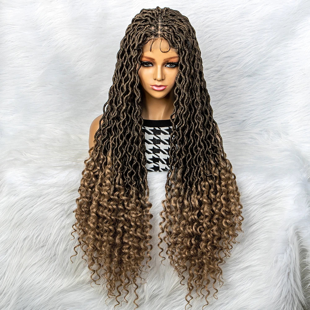 Goddess Box Braids Wig | Curly Ends | Full Lace | Crochet Hair | Black Women Luxegan