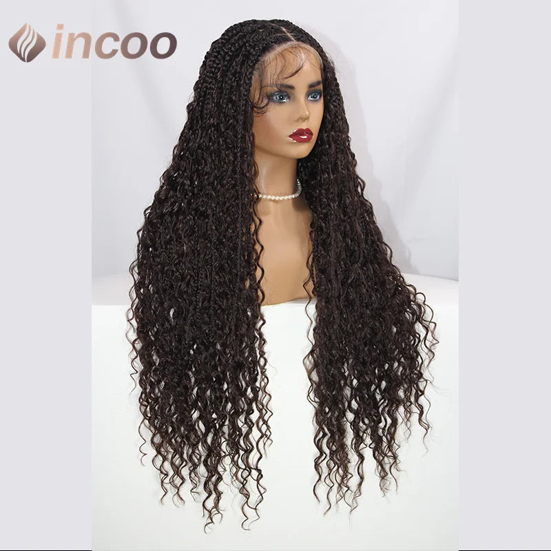 613 Blonde & Burgundy Butterfly Braids Wig | 36" Full Lace | Goddess Locs & Box Braids Luxegan