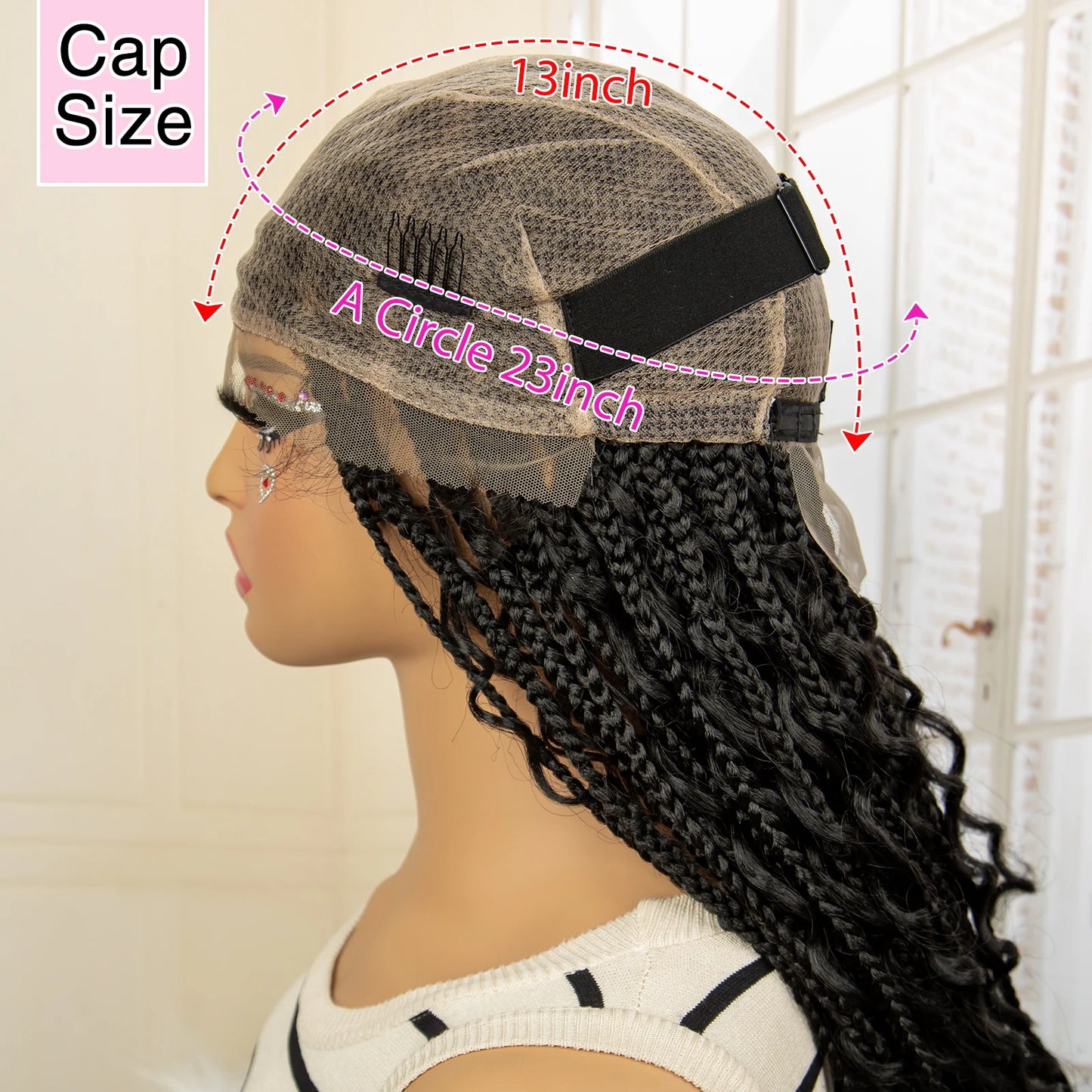 32 Inch Senegalese Twist Braided Wig - Knotless - Full Lace - Synthetic - with Baby Hair