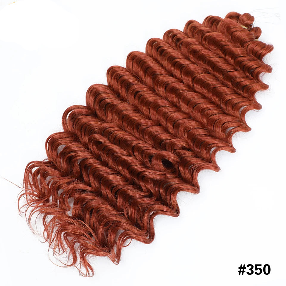 Deep Wave Crochet Braiding Hair 24in | 50 Strands 110g | 16 Colors | Water Wave Twist Luxegan