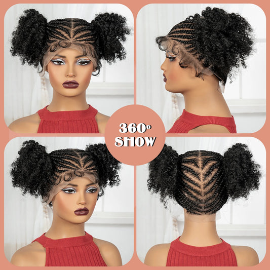 Cornrow Bantu Braids Wig | Full Lace Frontal | Baby Hair | Cosplay & Daily Wear Luxegan