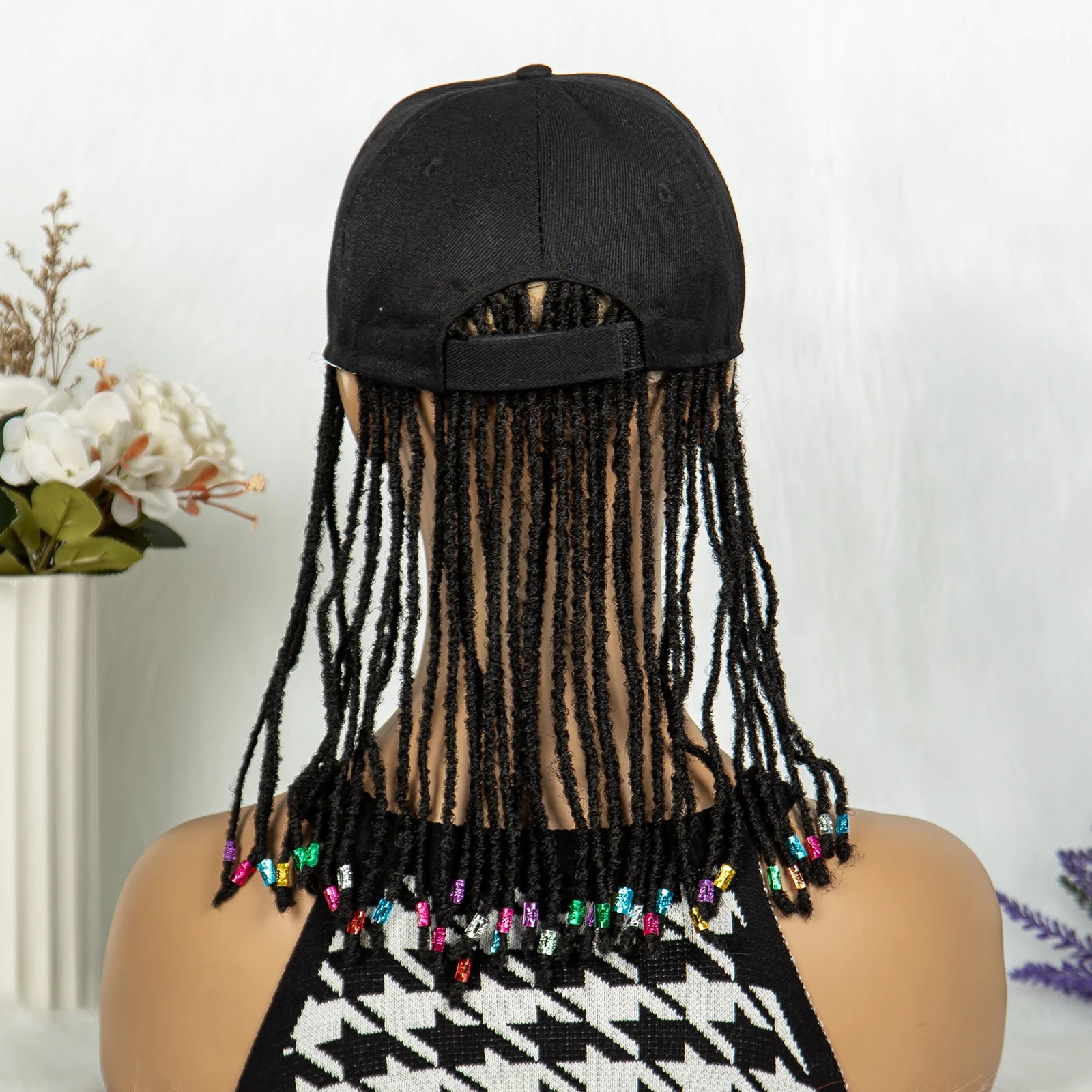 Braided Baseball Cap Wig | Adjustable Hat Wig | Afro Black Women & Girls Luxegan