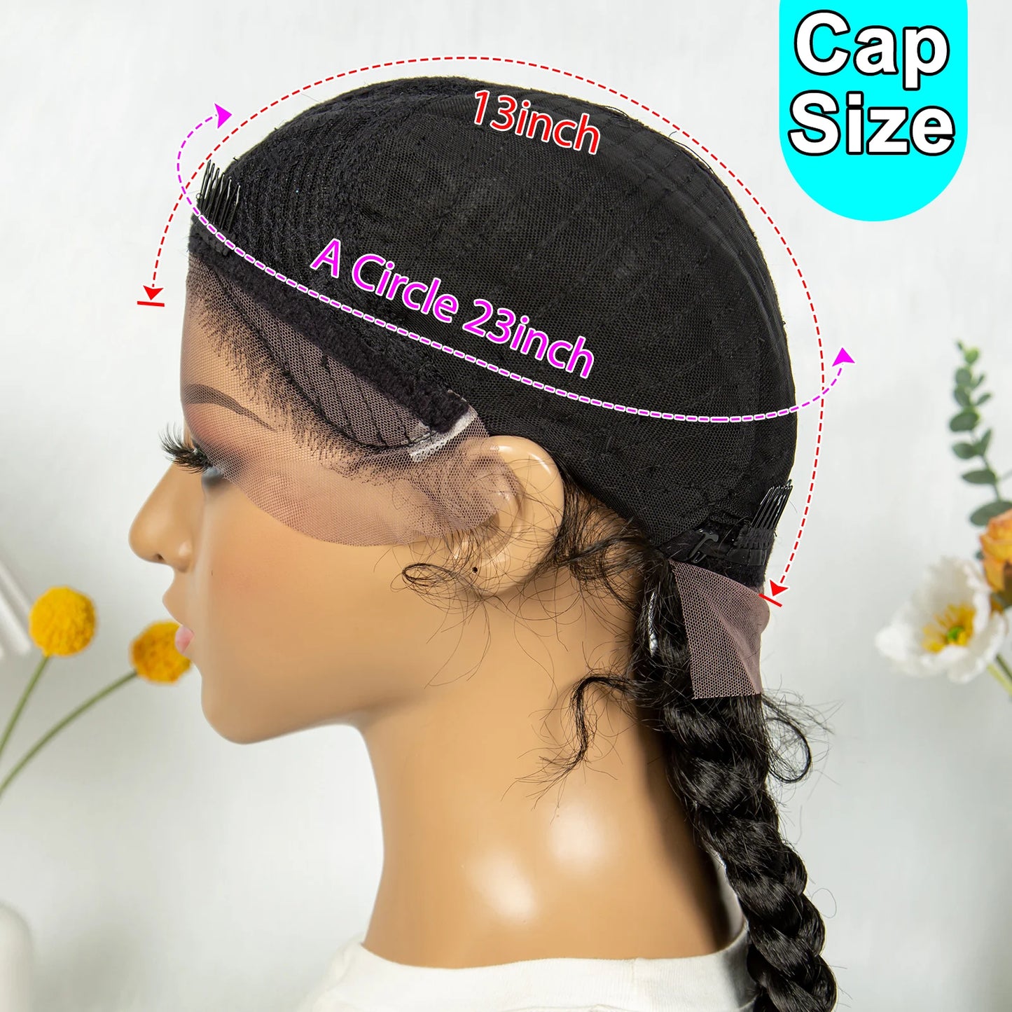 KIMA 32" Cornrow Boxer Braids Lace Front Wig | Twins Dutch Braids with Baby Hair Luxegan