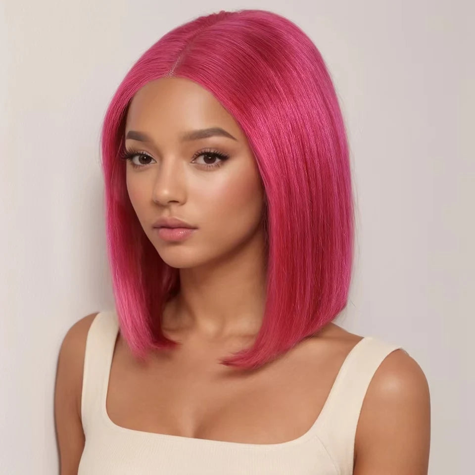Rebecca Purple Bob Wig | 13x5x1 Transparent Lace Front Human Hair Luxegan