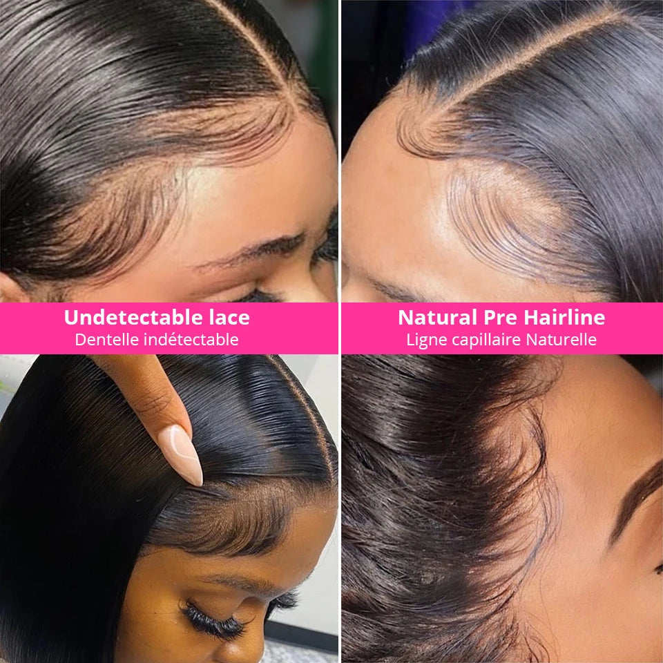 180% Density 13x4 Bone Straight Bob Wig | Brazilian Remy Hair | Transparent Lace Frontal Wig - Luxegan