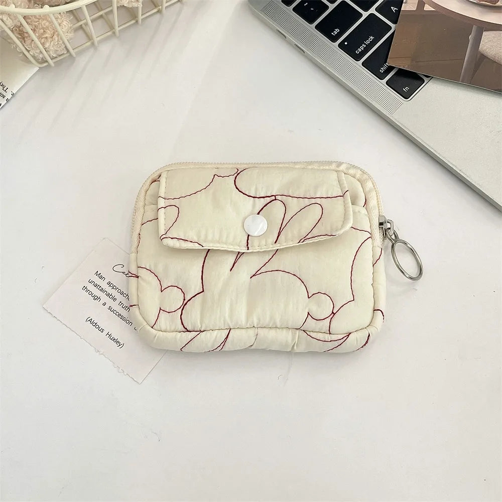 Kawaii Floral Coin Purse | Multifunctional Small Zipper Bag Luxegan