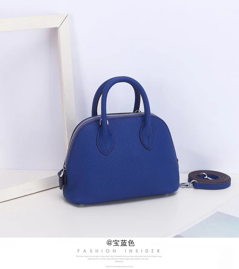 Shell Bag Women's Messenger Bag | Cow Leather Simple Shoulder Bag & Fashion Ladies Classic Handbag (Small Mobile Phone Crossbody Bag) Luxegan