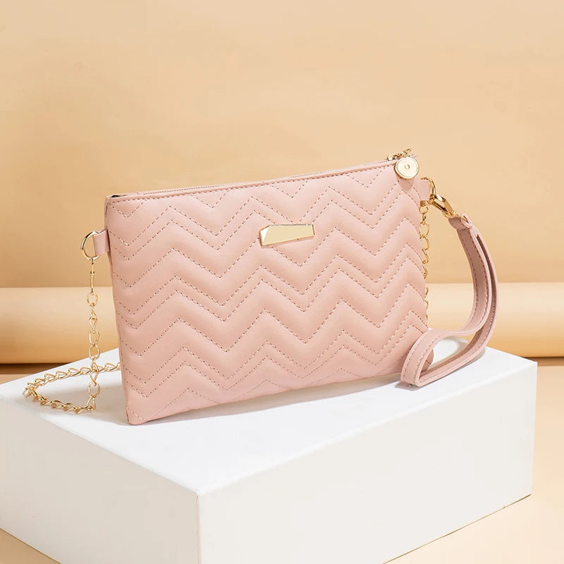 Women's Printed Shoulder Strap Crossbody Bag | Korean Wavy Wallet & Small Square Bag Luxegan