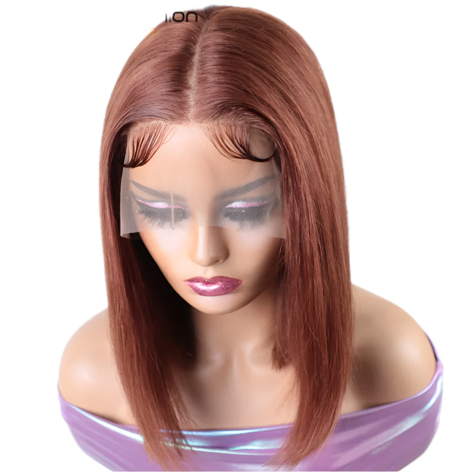 180% Density Honey Blonde Bob Wig | Straight T-Part Lace Front Brazilian Human Hair Luxegan