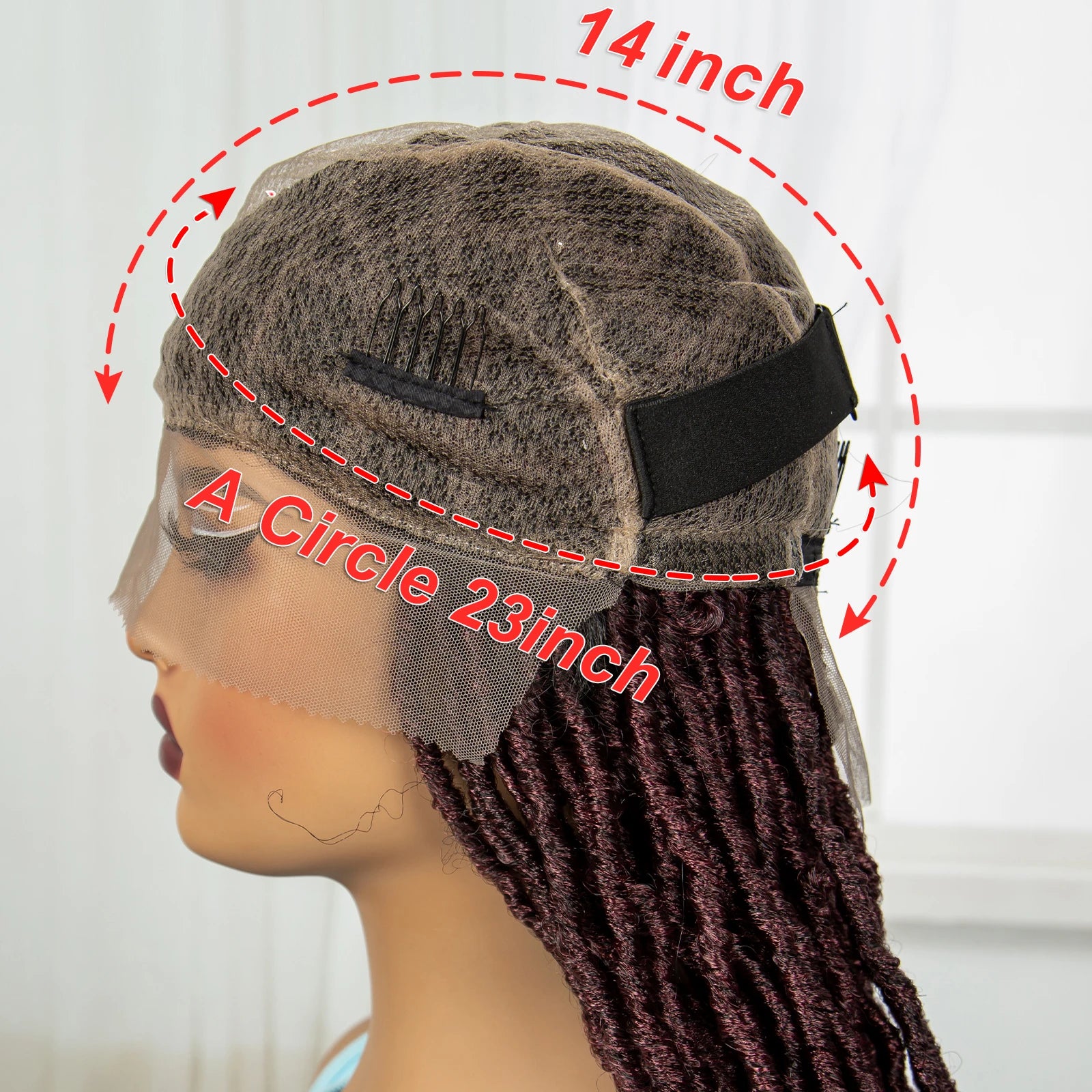 24" Knotless Box Locs Braided Wig | Full Lace Frontal Dreadlock Style Luxegan