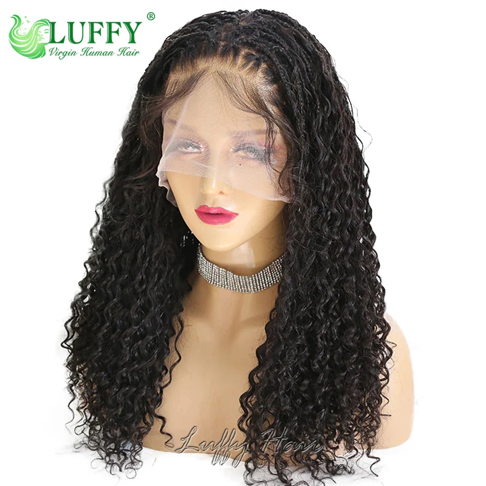 HD Full Lace Knotless Boho Box Braids Wig | Curly Ends | 300% Density | Human Hair | Pre-Plucked Luxegan