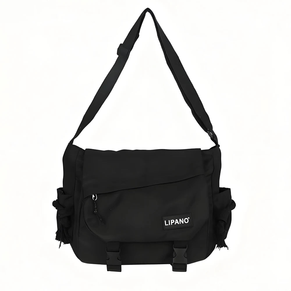 Large Capacity Retro Workwear Postman Bag | Unisex Nylon Crossbody & Shoulder Bag | Fashionable Horizontal Square Satchel with Multi-Pocket Organization Luxegan