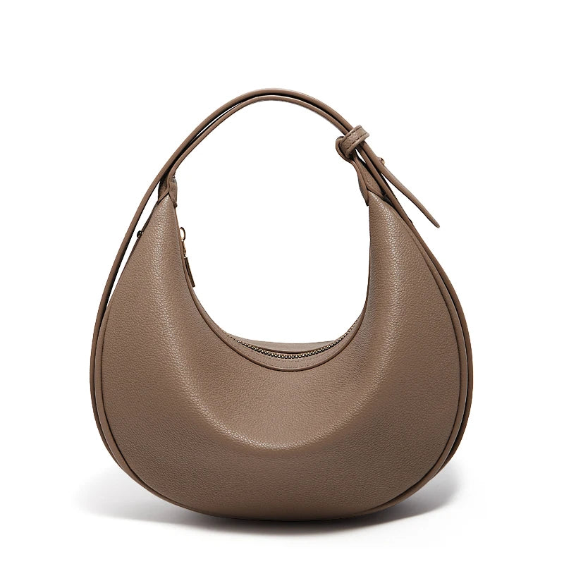 Women’s Fashion Crescent Underarm Bag | Small Winter Crossbody Handbag | Minimalist PU Leather Hobo Shoulder Bag — Perfect Gift for Wife (Model 901155F) Luxegan