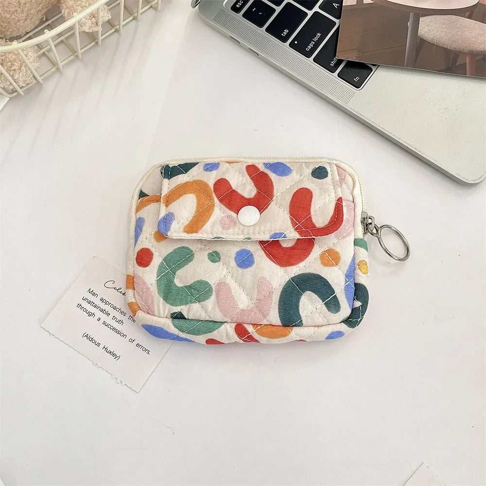 Kawaii Floral Coin Purse | Multifunctional Small Zipper Bag Luxegan