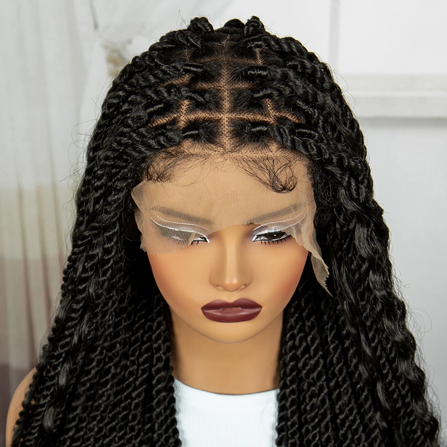 36" Boho Knotless Box Braids Wig | Natural HD Full Lace | Baby Hair Luxegan