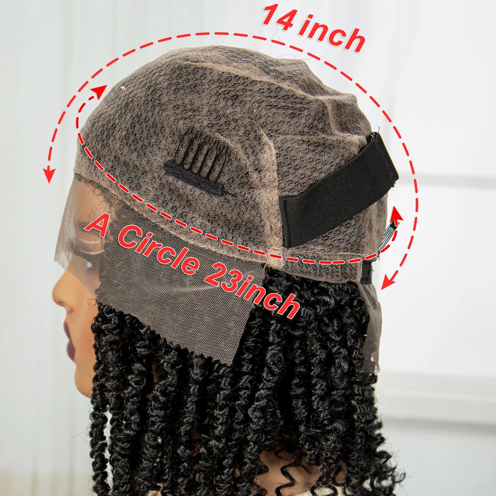 14" Full Lace Twisted Braids Wig with Baby Hair | Natural Looking Synthetic Lace Frontal Braided Wig for Black Women Luxegan