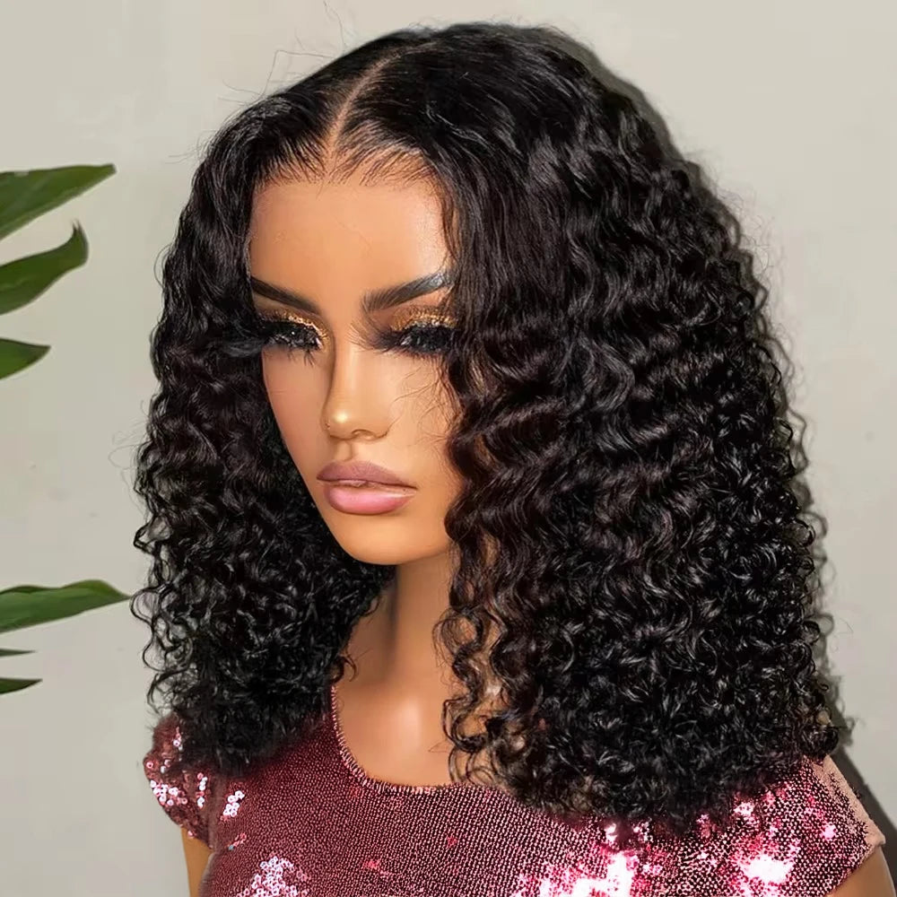 Brazilian Short Bob Deep Wave 13x4 HD Transparent Lace Frontal Wig | Glueless Remy Human Hair | 7x5 Lace Wig for Women Luxegan