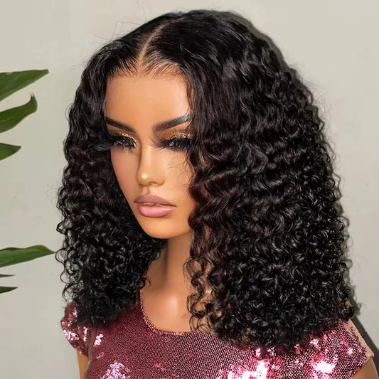 Brazilian Short Bob Deep Wave 13x4 HD Transparent Lace Frontal Wig | Glueless Remy Human Hair | 7x5 Lace Wig for Women Luxegan