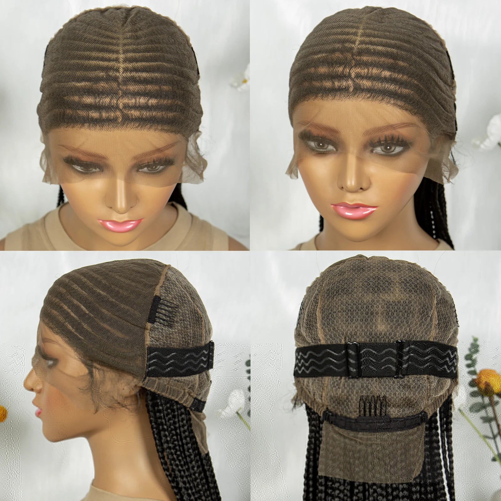 KIMA 36" Tribal Cornrow Braids Wig | Transparent Full Lace | Box Braids | Baby Hair Luxegan