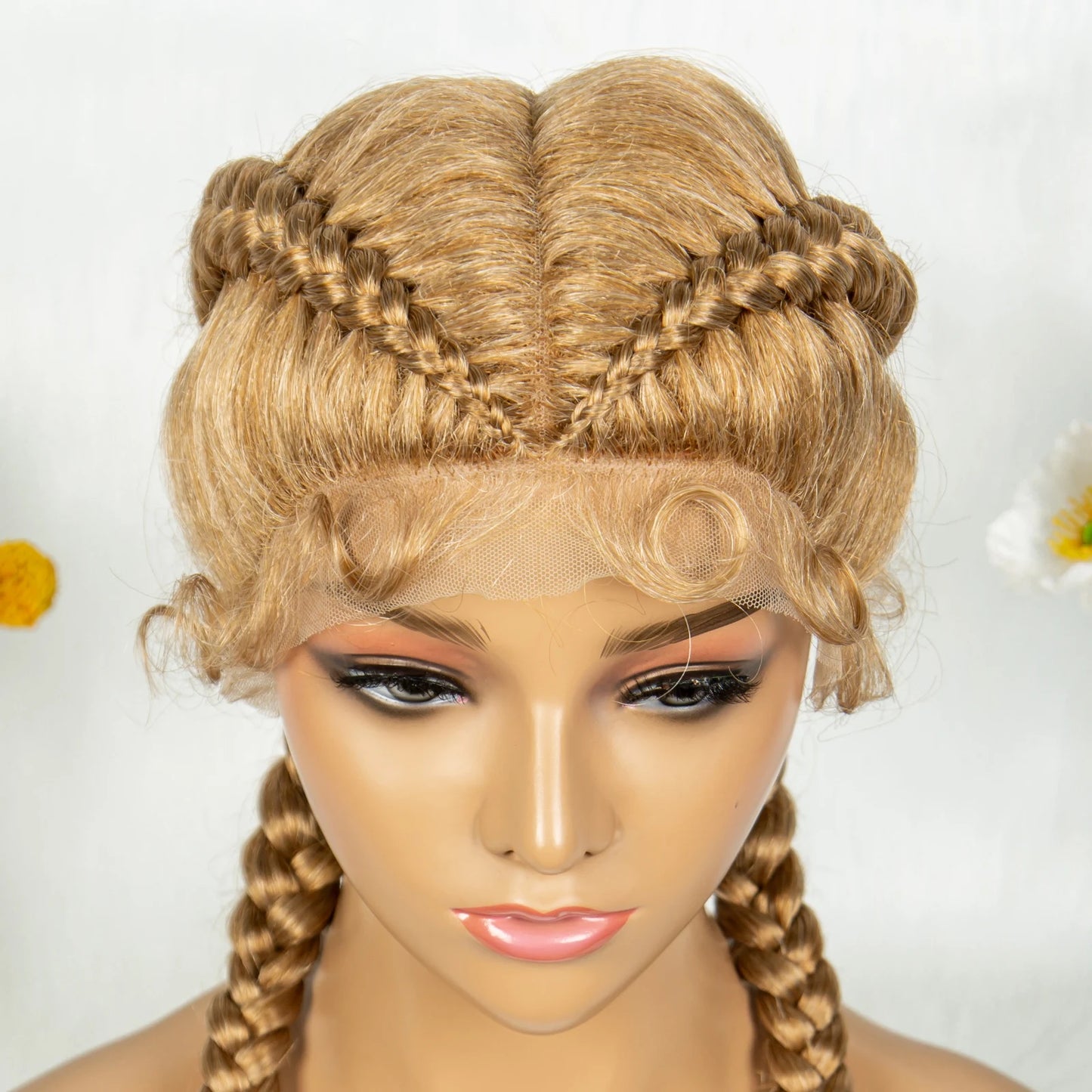 KIMA 32" Cornrow Boxer Braids Lace Front Wig | Twins Dutch Braids with Baby Hair Luxegan