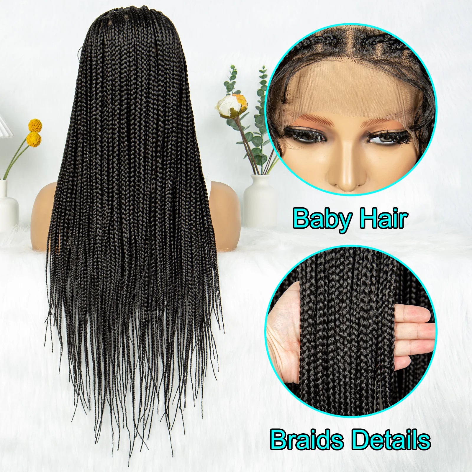 KIMA 26" Stitch Box Braids Wig | Full Lace Goddess Braiding Luxegan