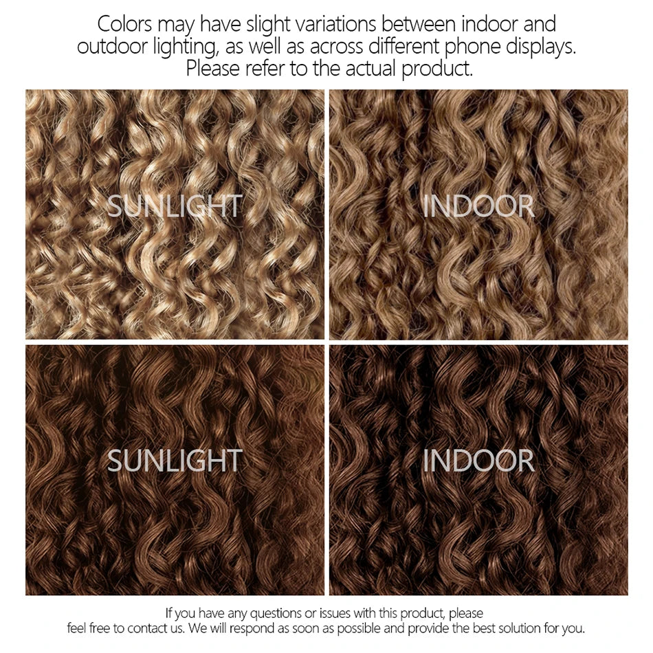 Chocolate Brown Feather Crochet Deep Wave Extensions | Sophisticated "Pre-Separated" Knotless Silhouette | Elegant "Brazilian Remy" Human Hair | "Dignified" Bohemian Braiding Hair for Radiant Versatile Styling Luxegan