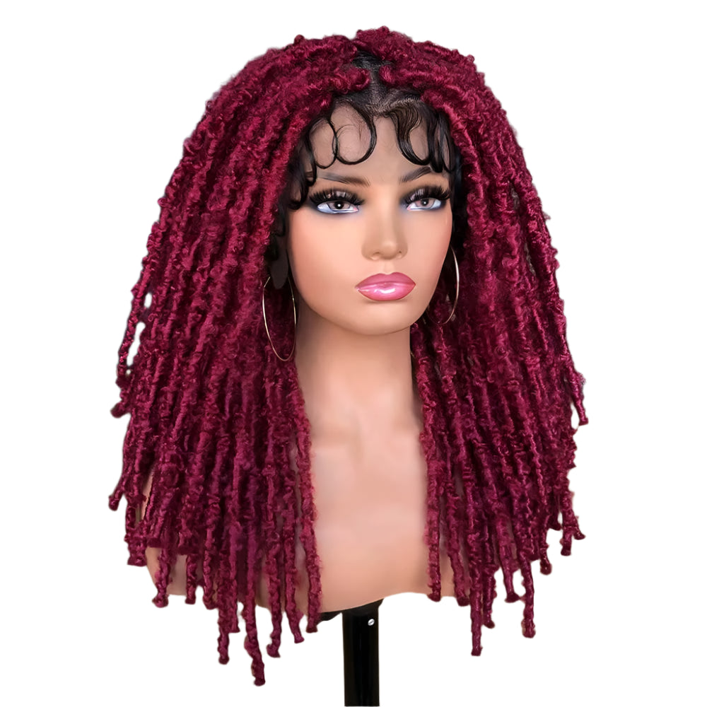 Blue Butterfly Locs Full Lace Braided Wig | 20" Faux Locs | Crochet Hair | Synthetic Braids | Women