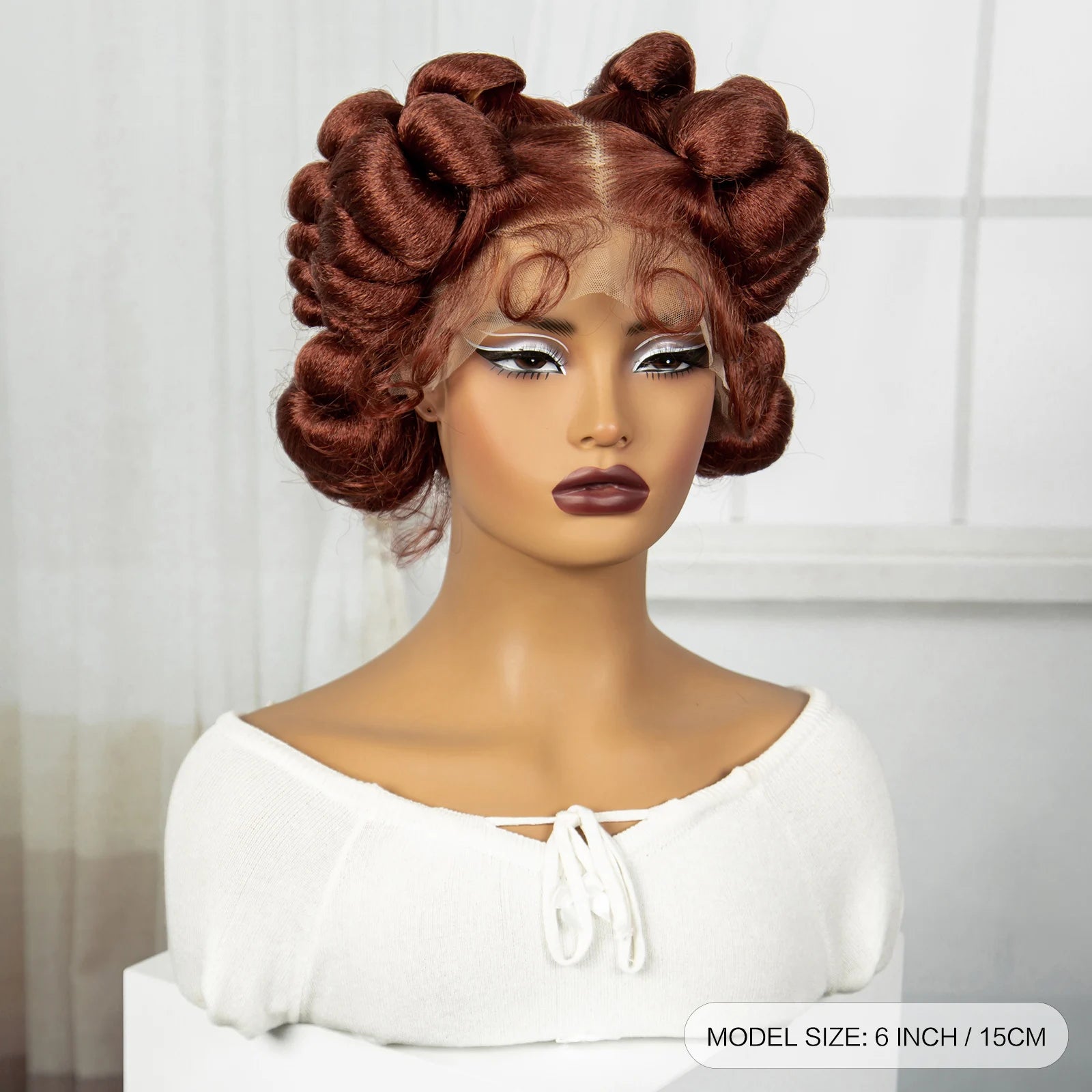 Ginger Full Lace Handmade Bantu & Dreadlock Braided Wig with Baby Hair | Synthetic Braided Wig for Black Women Luxegan