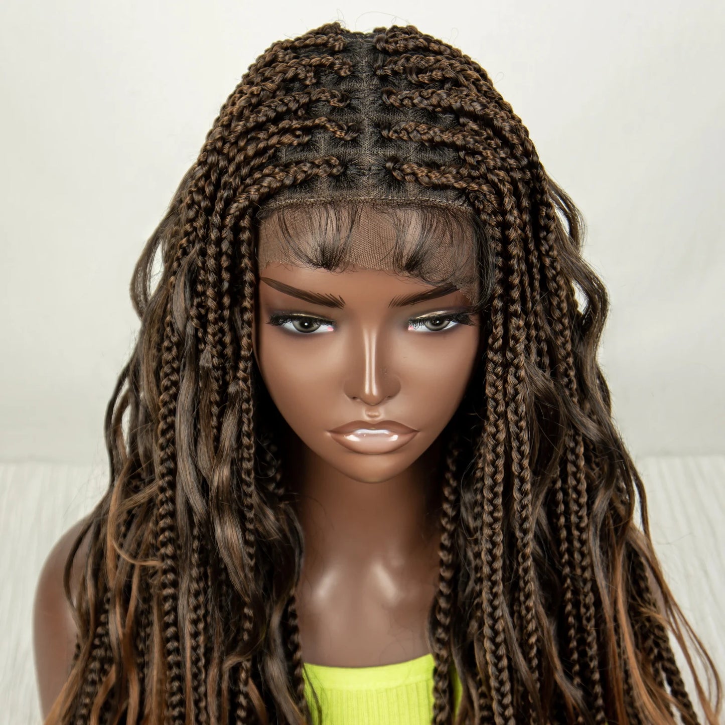 34" Ombre Curly Braids Wig | 1B/30 | Deep Wave | Full Lace | Baby Hair Luxegan
