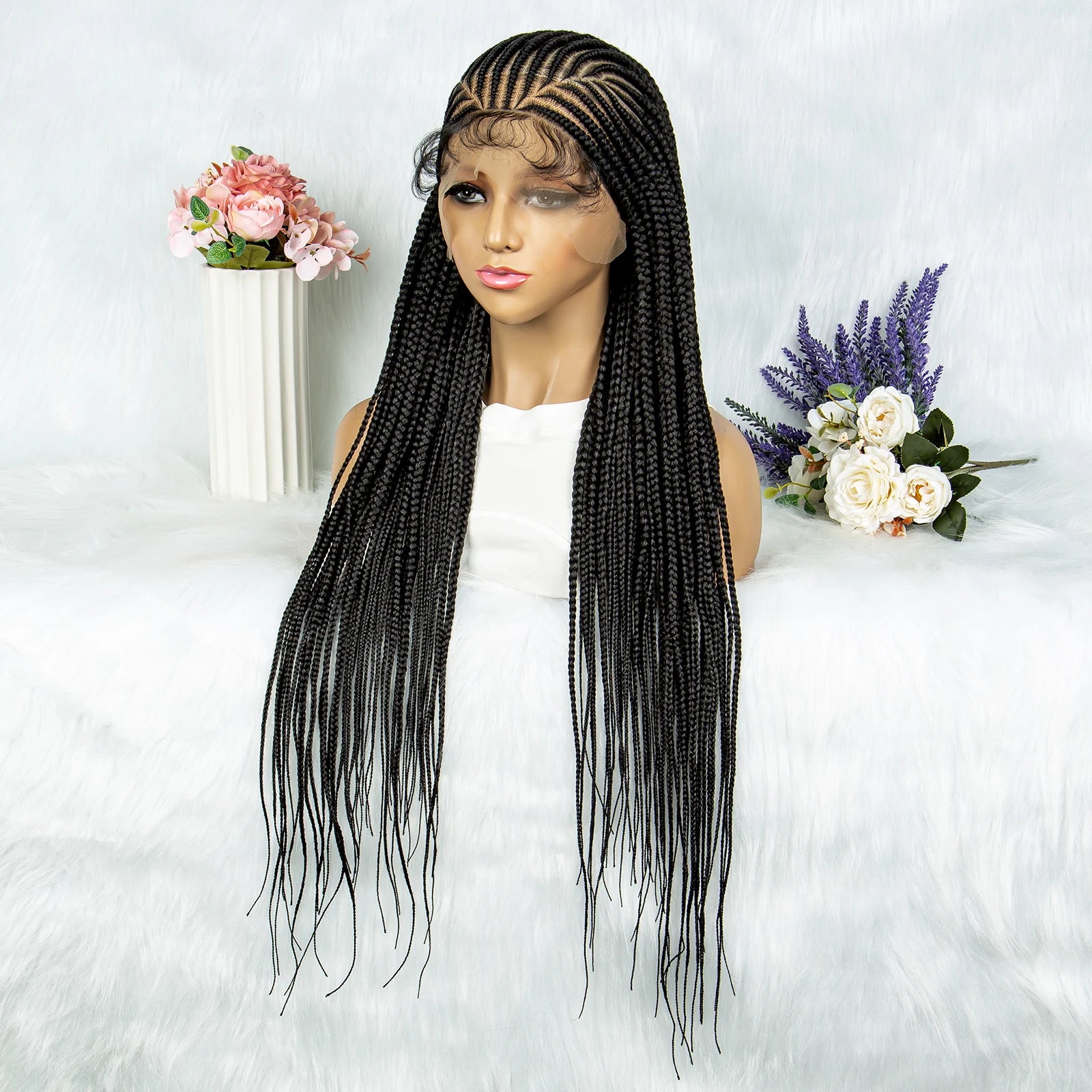 Fulani Cornrow Box Braids Wig | Full Lace | Baby Hair | Black Women Luxegan