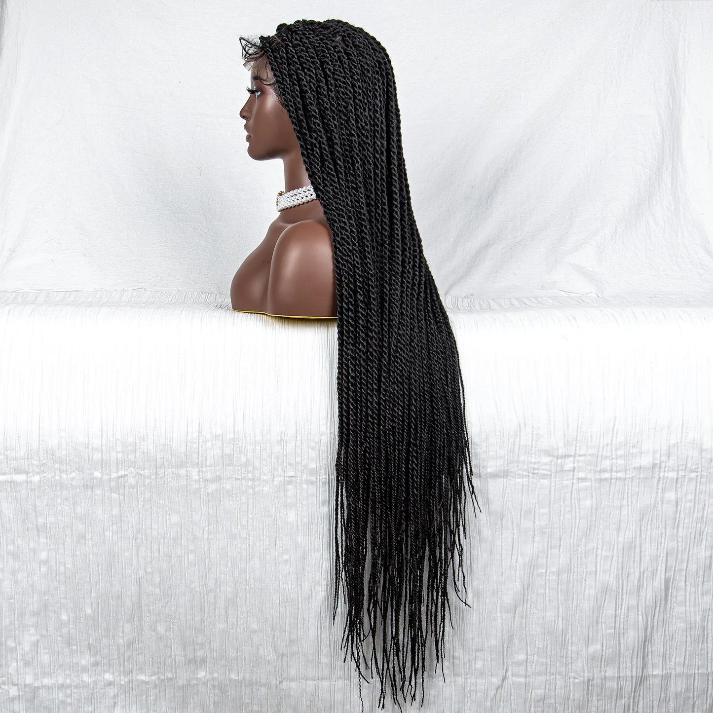 40" Long Straight Braided Wig | Full Lace | Baby Hair | Colored Braids Luxegan