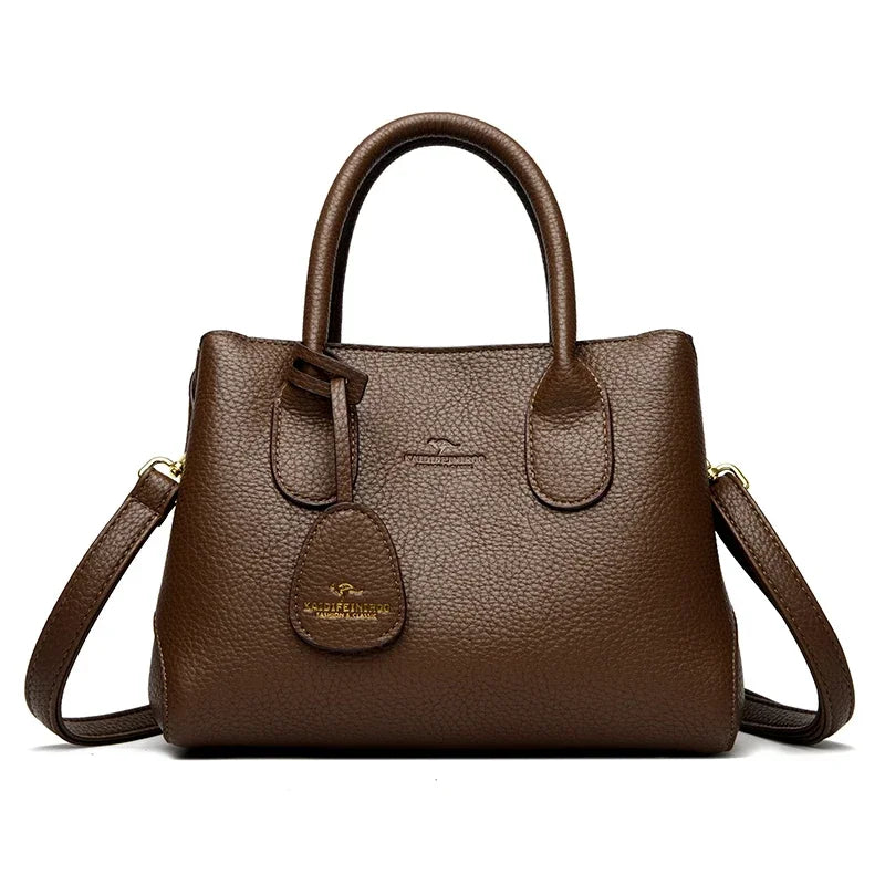 High-Quality PU Leather Women's Handbag | Luxury Shoulder & Crossbody Messenger Bag | Fashionable Multi-Layer Luxegan