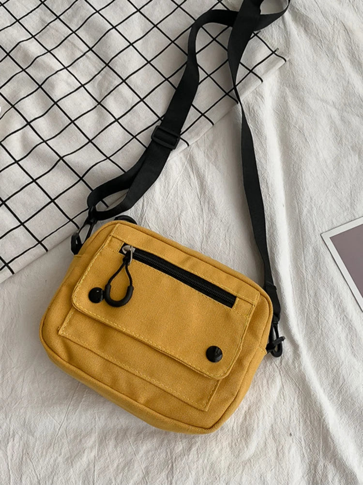 Canvas Crossbody Bag | Korean Mini Student & Cell Phone Bag Luxegan
