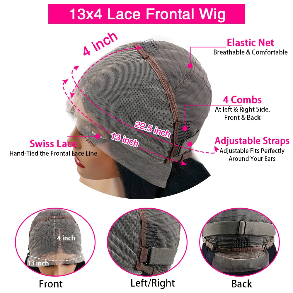 40 & 46-Inch Ultra-Long Deep Wave HD Lace Wig | Sophisticated 200 Density 13x6 & 13x4 Transparent Frontal | Elegant "Brazilian Remy" Silhouette | "Dignified" Pre-Plucked Human Hair for Radiant Versatile Styling Luxegan