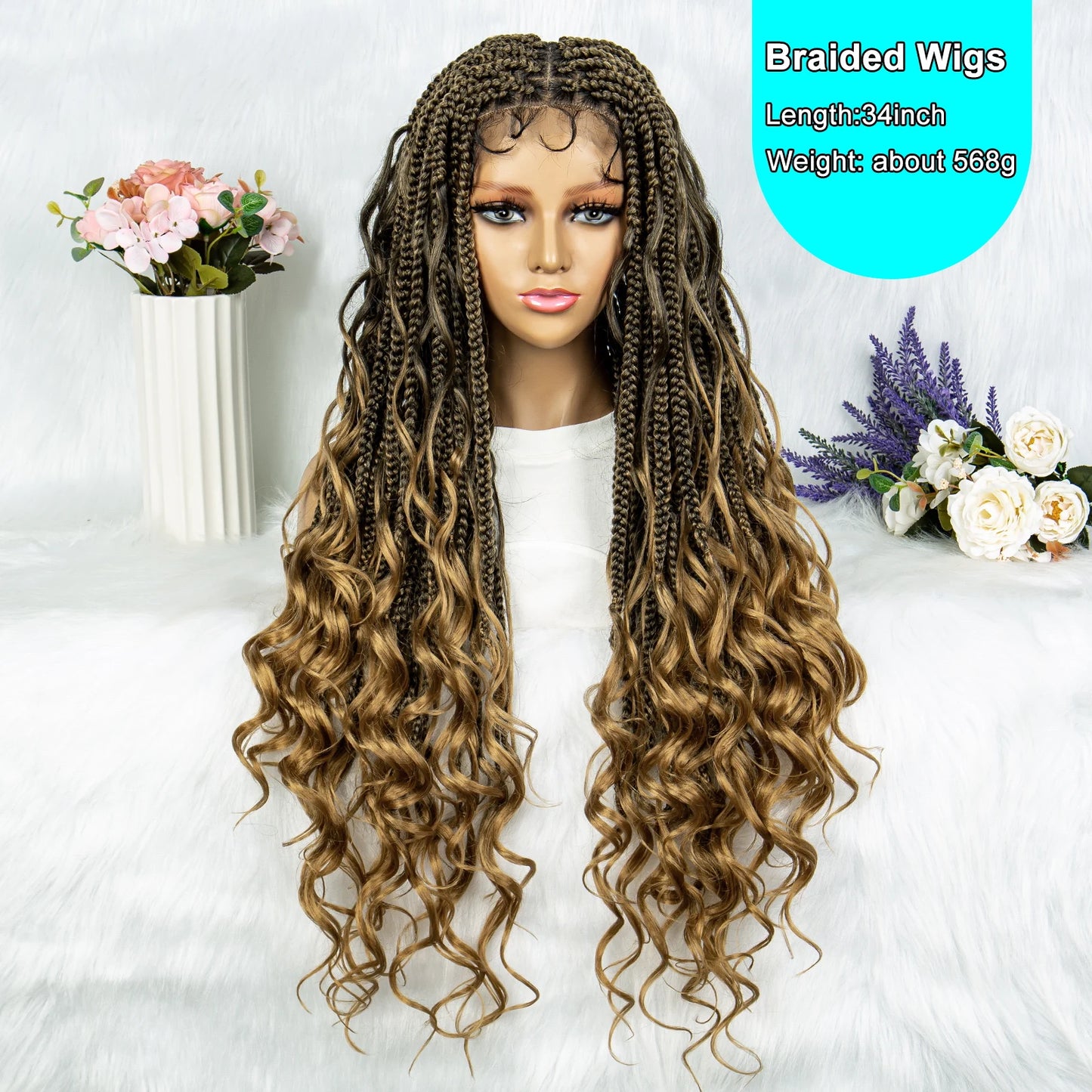 Knotless Box Braids & Dreadlocks Wig | Lace Front with Baby Hair Luxegan